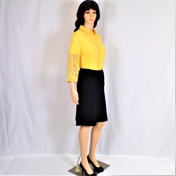 C.L.O.T.H.E.S. size S yellow long-sleeve blouse - Picture 3 of 13